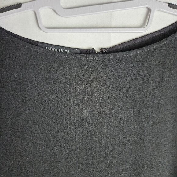 Lafayette 148 NY Wynona Finesse Crepe Dress Medium Pockets Black Minimalism - Picture 6 of 10